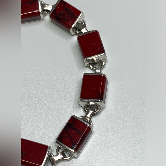 Silpada RARE Sterling Silver Red Jasper Pendant & Matching Jasper Bracelet SET - Picture 5 of 16
